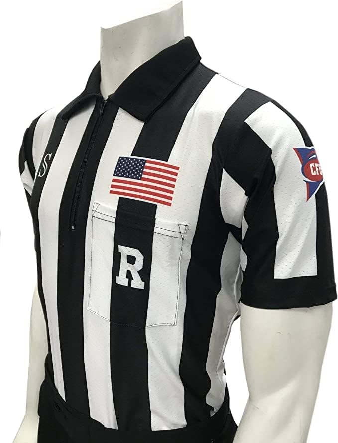 Smitty | USA115CFO-607 | חולצת שופט כדורגל של גוף גוף גמישות סמנכל הכדורגל | שרוול קצר של מכללת פולי/סטרץ